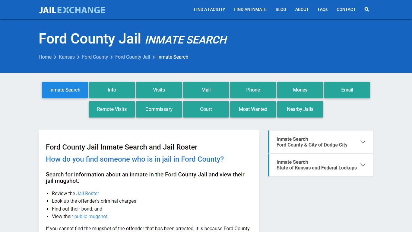Inmate Search: Roster & Mugshots - Ford County Jail, KS